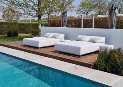 Two Luxury daybeds at pool